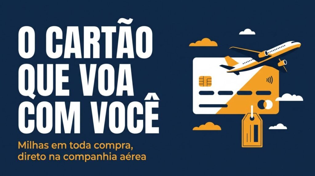 Cartão XP Visa Infinite com ilustração de gráfico de investimentos e avião, capa sobre sala VIP sem anuidade